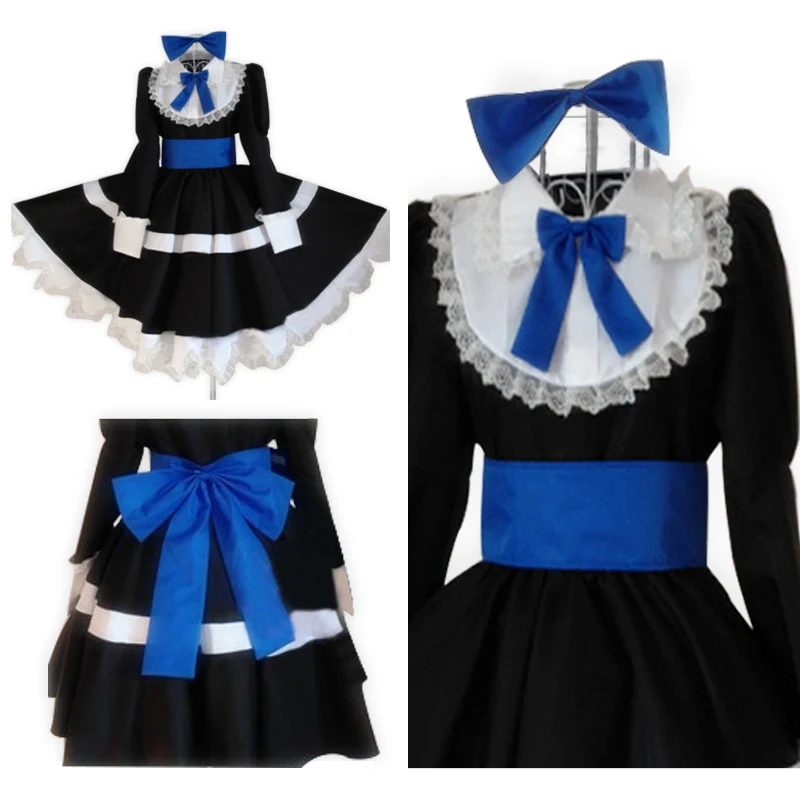 Аниме трусики и чулки с поясом героев анархия Чулки Черное платье Косплей Костюм