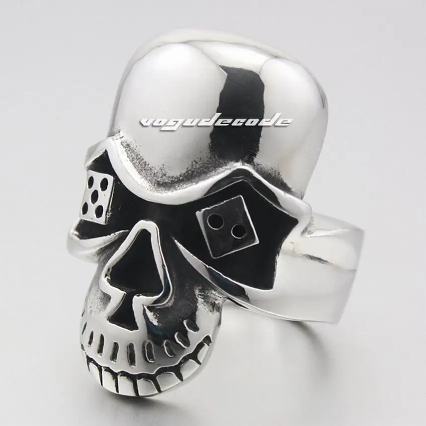 Мужское кольцо в виде черепа из нержавеющей стали 316L кости глаза байкерское Рок