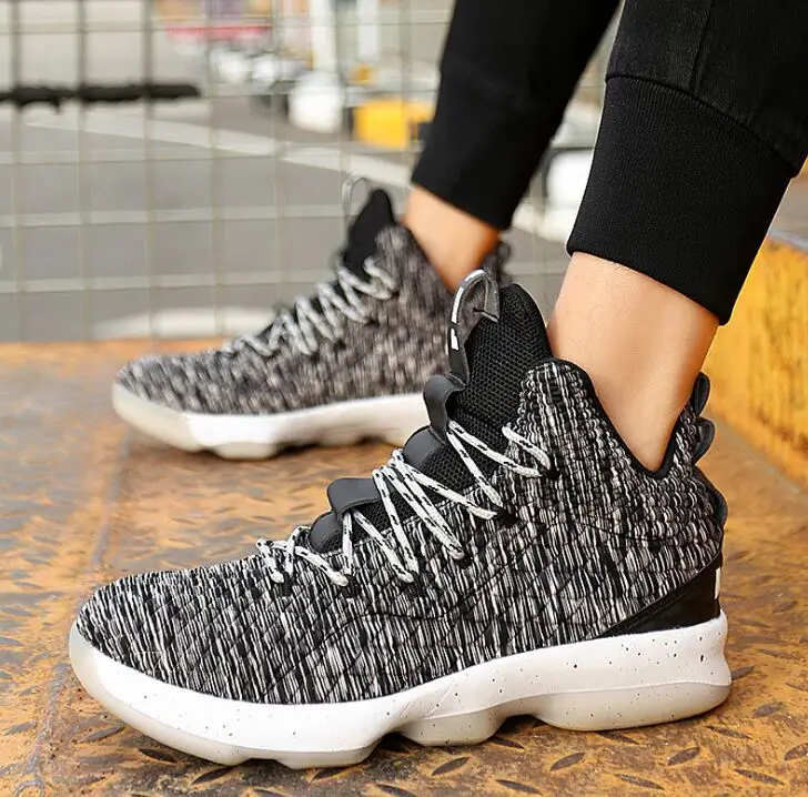 

2019 Sneakers shoes men's high-top flying weave wear-resistant breathable couple leisure shoes sports running men's shoes