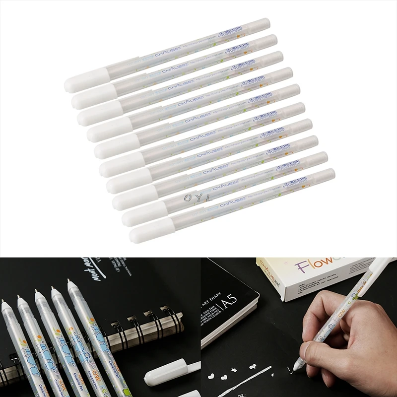 1PC White Hook Liner Pens Signature Marker Black Paper Highlighter Reviser 0.8mm | Канцтовары для офиса и дома