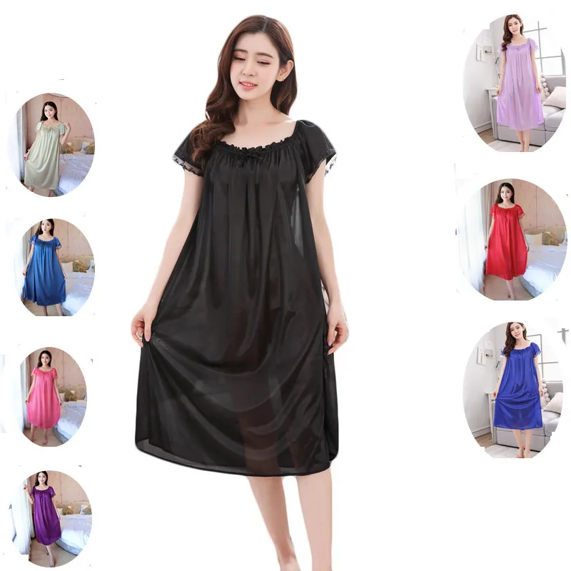 

Summer Sexy Ice Silk Maternity Pajamas Maternity Sleepwear nightdress Maternity Cloth pajama dress for Pregnant Women Nightgown