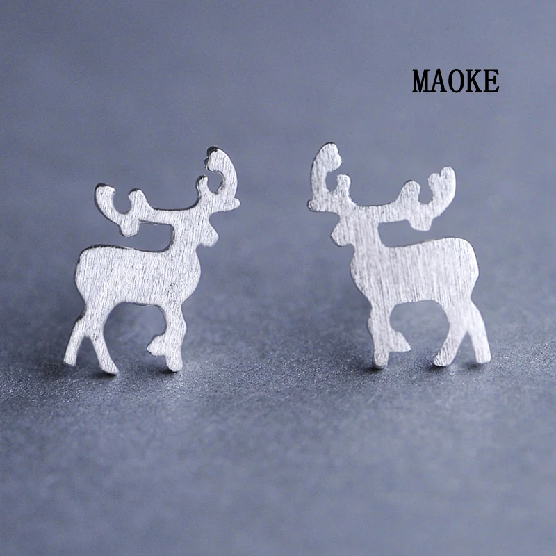 Promotions Sen System Drawing Small Elk Earrings 925 Sterling SV Sweet Fashion Jewelry for Women's Gifts | Украшения и
