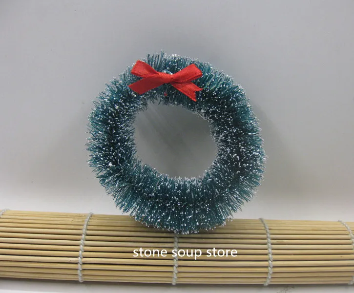 9cm add bowknot 3pcs 3-10 шт Мини натуральные Сизалевые венки Рождественские украшения для дома маленькие украшения для рождественской елки подвеска 3-9 см - Цвет: 9cm add bowknot 3pcs