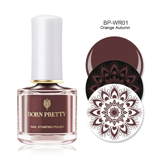 Orange Autum Лак для ногтей BORN PRETTY Увядшая роза 6 мл фиолетовый розовый штамп для ногтей лак для ногтей - Цвет: Orange Autum