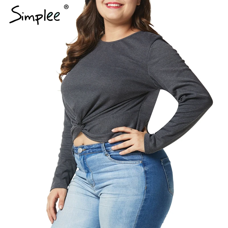 Женская вязаная черная рубашка Simplee элегантный укороченный топ сплошного цвета с