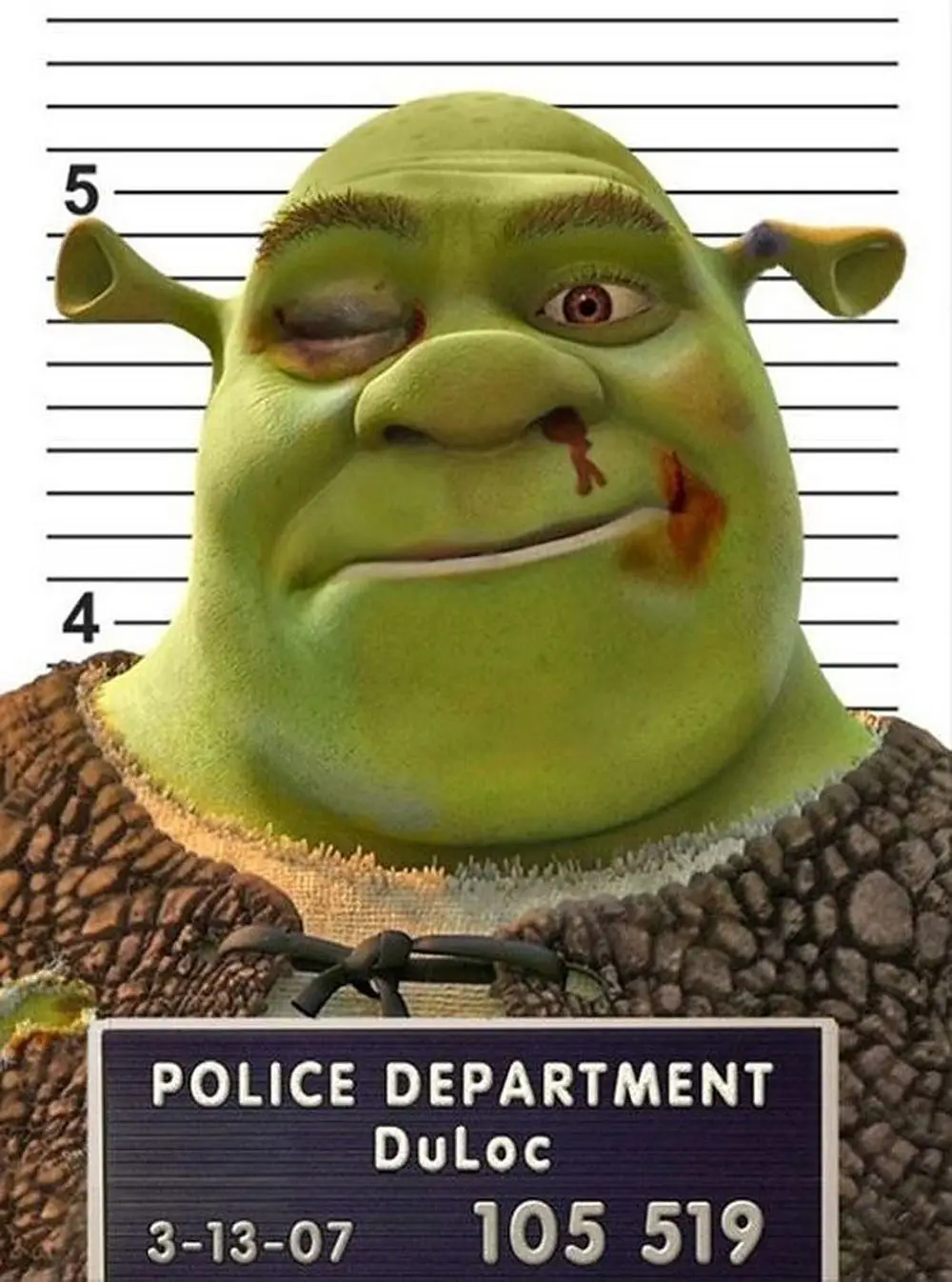 Мужская футболка Shrek Mug Shot Забавный идеальный подарок на день рождения или новые