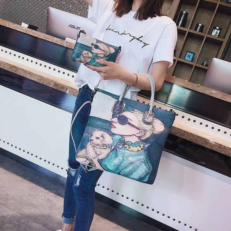 2018 NewFashion минималистский печати Красота одного плеча большой Ёмкость телефон