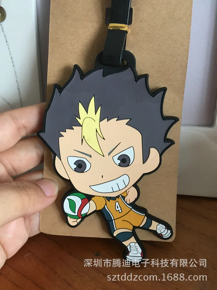 Haikyuu мультфильм ПВХ косплей брелок креативный мягкий резиновый багажная бирка посадочный талон сумка бирки подвесные мешки с орнаментом аксессуары