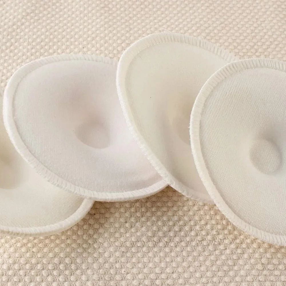 Almohadillas de lactancia de bamb&uacute; para mam&aacute;s, almohadilla de lactancia lavable, impermeable, reutilizable, 4 Uds.-3