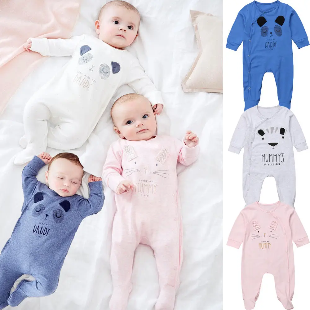 Brand NEW Infant Baby Girl Boys Daddy Mummy Babygrow Sleepsuits Pajamas Romper Bodysuit Cute Warm Clothes | Детская одежда и обувь