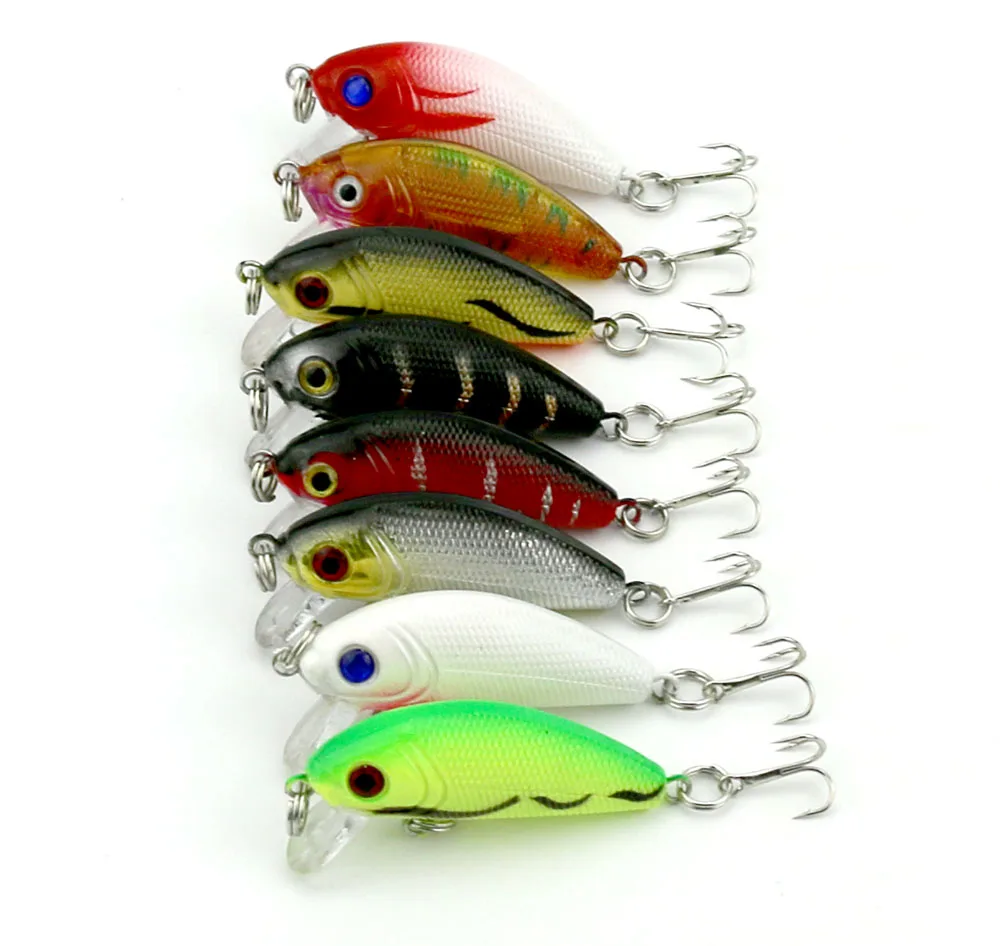 

80pcs Fishing lure 5CM 3.6G fishing tackle trout Classical pesca Minnow bass hard Plastic japan carbon hooks fishing wobblers