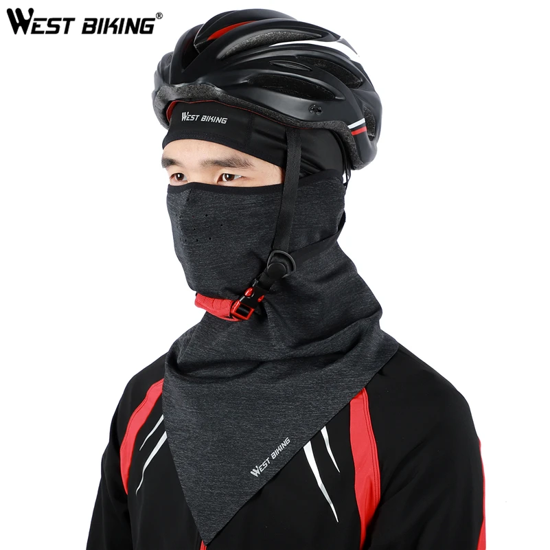 WEST BIKING Велоспорт маска для лица зимняя ветрозащитная Лыжная Спортивная маска теплая флисовая Шея шарф дышащая термальная велосипедная маска
