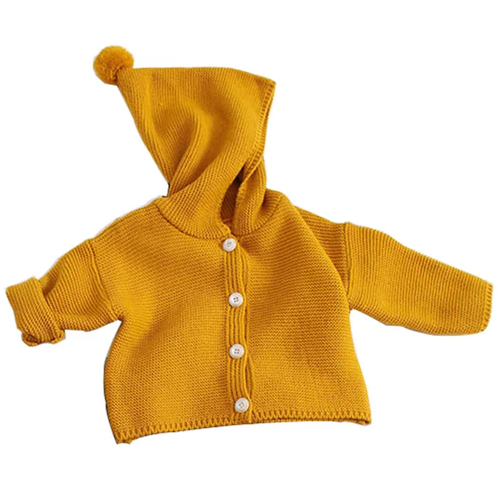 yellow Новинка года; сезон весна-осень; кардиганы с рукавами «летучая мышь» для маленьких девочек; плащ; Детский свитер; хлопковые свитера для девочек; Модная одежда для девочек - Цвет: yellow