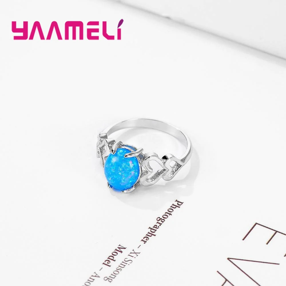 Pink/Biue Stone Accessories For Ladies 925 Sterling Silver Finger Rings Wonderful Super Women Birthday Gift Wholesale | Украшения и