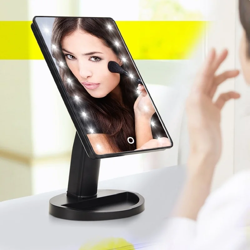 LED Зеркало с подсветкой для макияжа 16 cветодиодов предназначено для женщин, заботящихся о своей внешности, и помогает ухаживать за кожей и наносить макияж