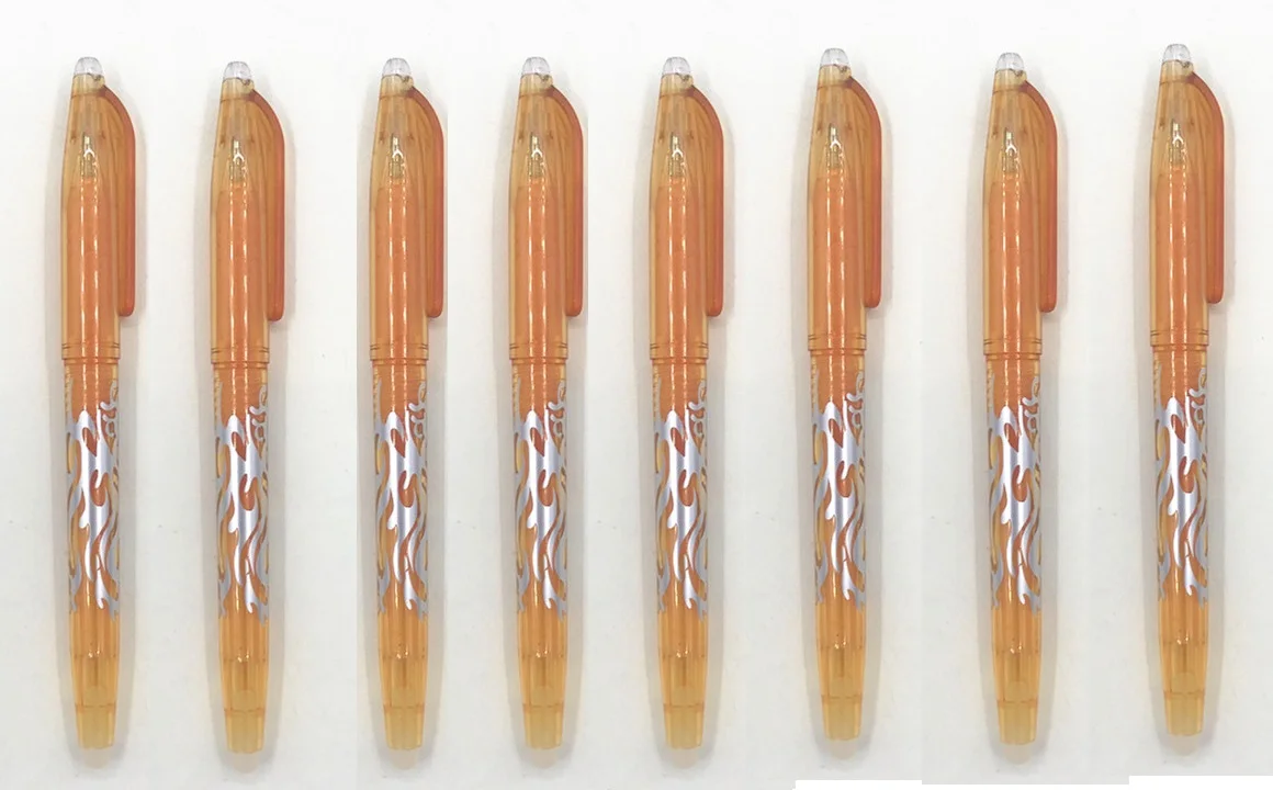 8Pcs Orange 8 шт./лот стираемые гелевые ручки, волшебная ручка с контролем температуры, цветная нейтральная ручка, 0,5 мм, радужная ручка, студенческий подарок, школьные офисные принадлежности - Color: 8Pcs Orange