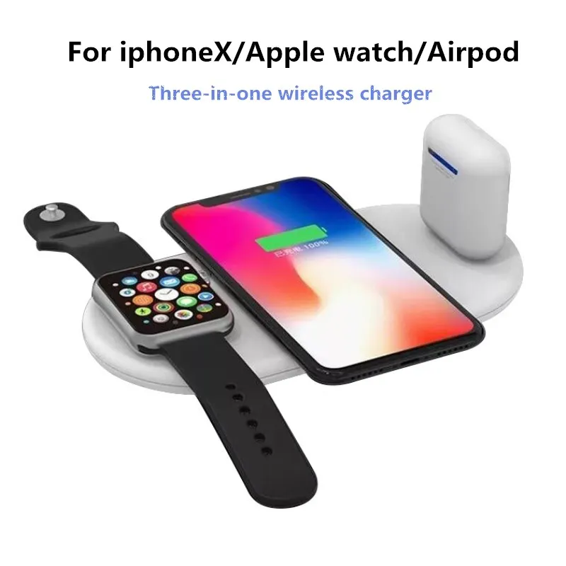 ! ACCEZZ 3 в 1 10 Вт 7 5 QI Быстрое беспроводное зарядное устройство для телефона iphone 8 Plus X