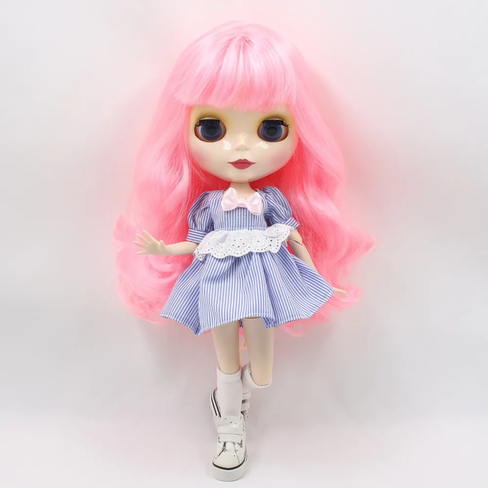 Ледяная кукла DBS Blyth 1/6 bjd розовые волнистые волосы для суставов тела блестящее