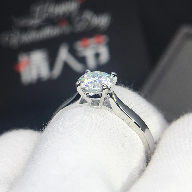 Кольцо из стерлингового серебра 925 1ct 2ct 3ct классический Муассанит лабораторный