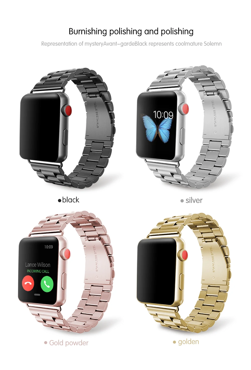 Спортивный ремешок MU SEN для Apple Watch 38 мм 42 мм Iwatch 3 2 1 браслет из нержавеющей стали ремешок для часов