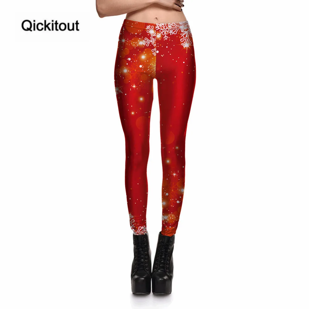 Qickitout леггинсы сексуальные модные новые женские красные галактические