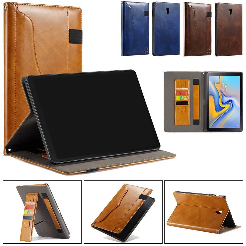 Case For Samsung galaxy Tab A 10.5 inch SM-T590 T595 T597 Retro PU Leather Stand Cover Hand Belt Briefcase Tablet Protect | Компьютеры и
