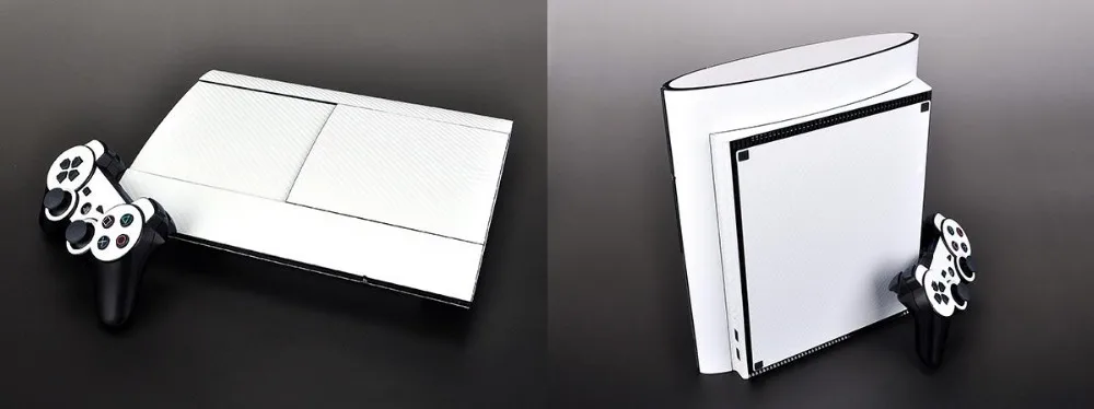 Белая виниловая защитная пленка из углеродного волокна для Sony PS3 Super Slim 4000 и 2
