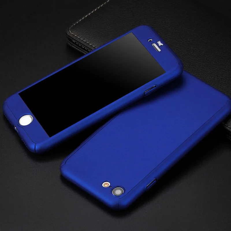 360 полная защита тела Жесткий Тонкий чехол + закаленное стекло для funda iPhone 6 6s 7 8 Plus