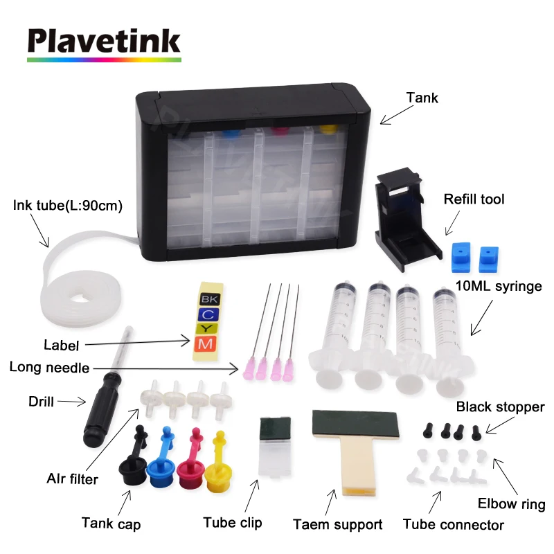 Универсальный чернильный бак Plavetink 4 цвета СНПЧ для Canon PG40 CL41 PG 40 MP140 MP450 MP470 iP1600 IP1700
