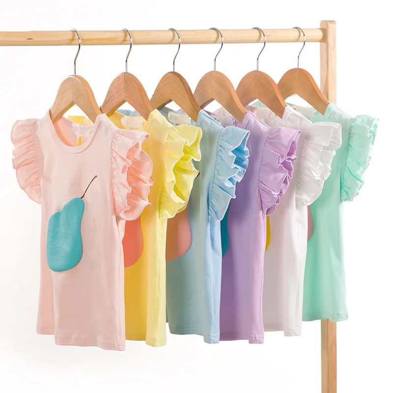 Модные детские футболки для маленьких девочек хлопковые летние топы футболка с