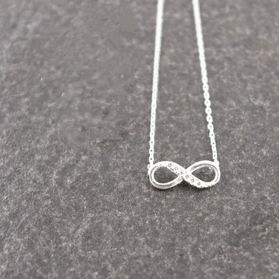 30 шт./лот модное крошечное ожерелье с подвеской в виде бесконечности для женщин