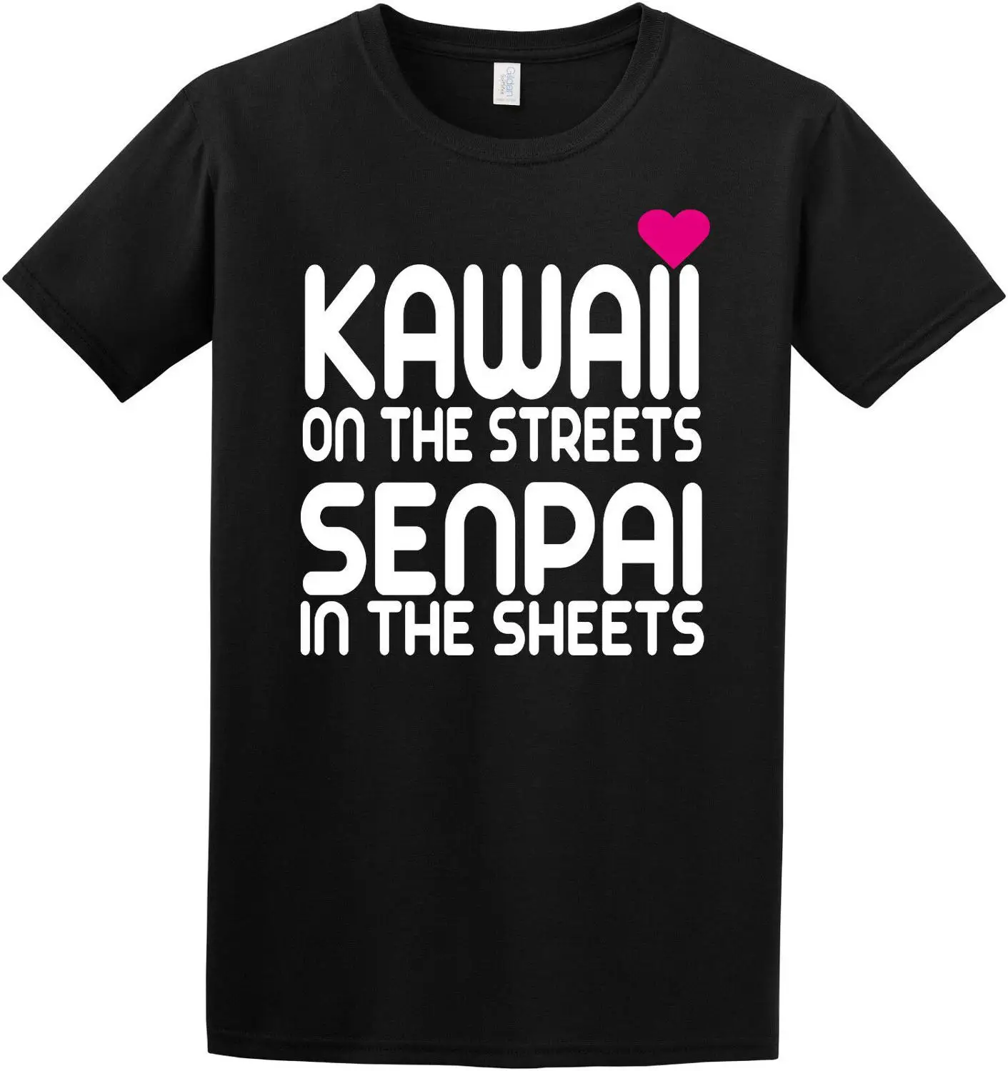 

Kawaii On The Streets, Senpai In The Sheets Cute Anime Japanese Inspired T-Shirt 2019 New Short Sleeve Men Cotton Custom T Shirt