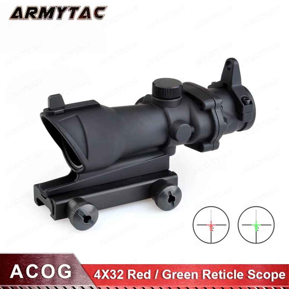 Acog 4X32 прицел с железным креплением телескопический оптический снайпер Охота