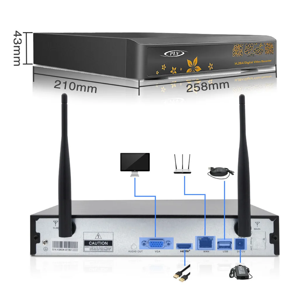 Новые 4 шт. IP Камера WI FI CCTV Системы Беспроводной 960 P NVR 4CH HD Открытый ИК Ночное