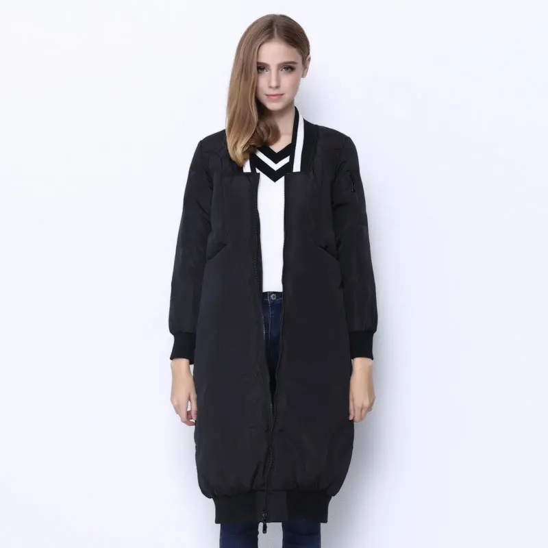 CIVICHIC Hot Sale Winter Lady Baseball Uniform Down Jacket Long Thicken Warm Parka Coat Casual Mid Eiderdown Clothing DC578 | Женская