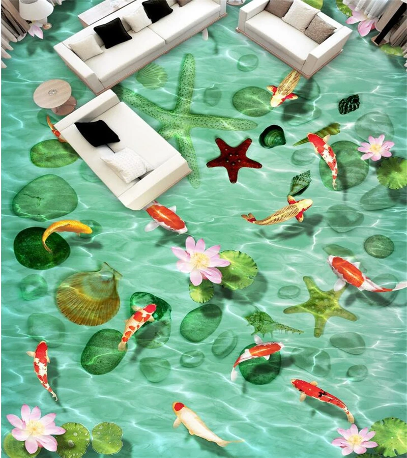 3d индивидуальная картина большого пола самоклеящаяся раковина из мульча камня