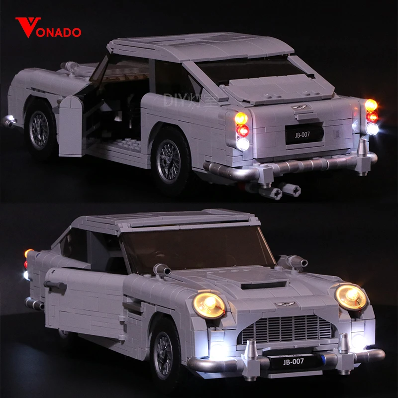 Набор со светодиодсветильник кой для 10262 21046 Aston Martin Db5 строительные блоки кирпичи