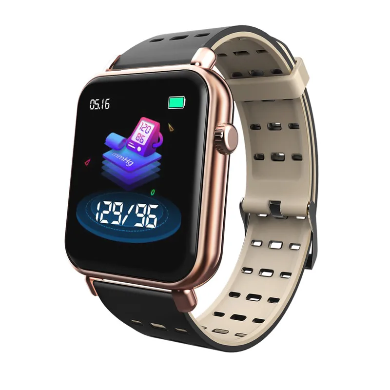 Y6 Pro smart watch обувь для мужчин и женщин смарт-браслет сердечного ритма и приборы для измерения артериального давления мониторинга фитнес трекер IOS Android Смарт-часы - Цвет: Gold Silica gel