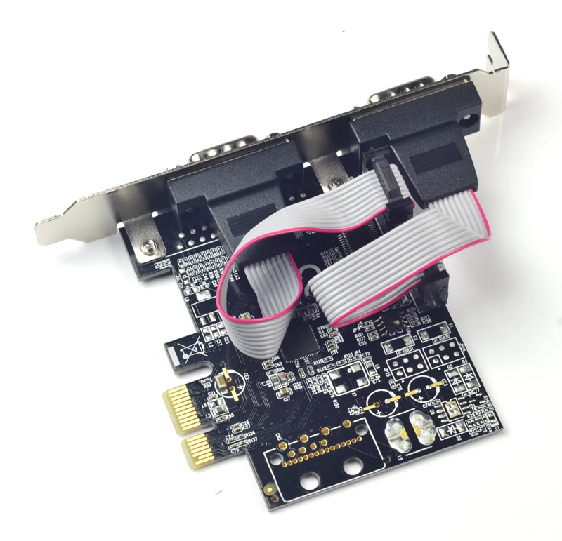2 порта RS232 последовательный порт COM к PCI-E PCI Express Riser Card адаптер конвертер ASIX AX99100