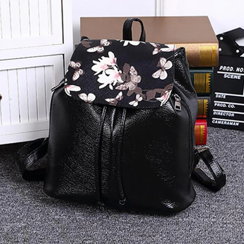 

1Pcs Leather vintage backpack Printing HOT School bags Fashion For girls Laptop bag Women's