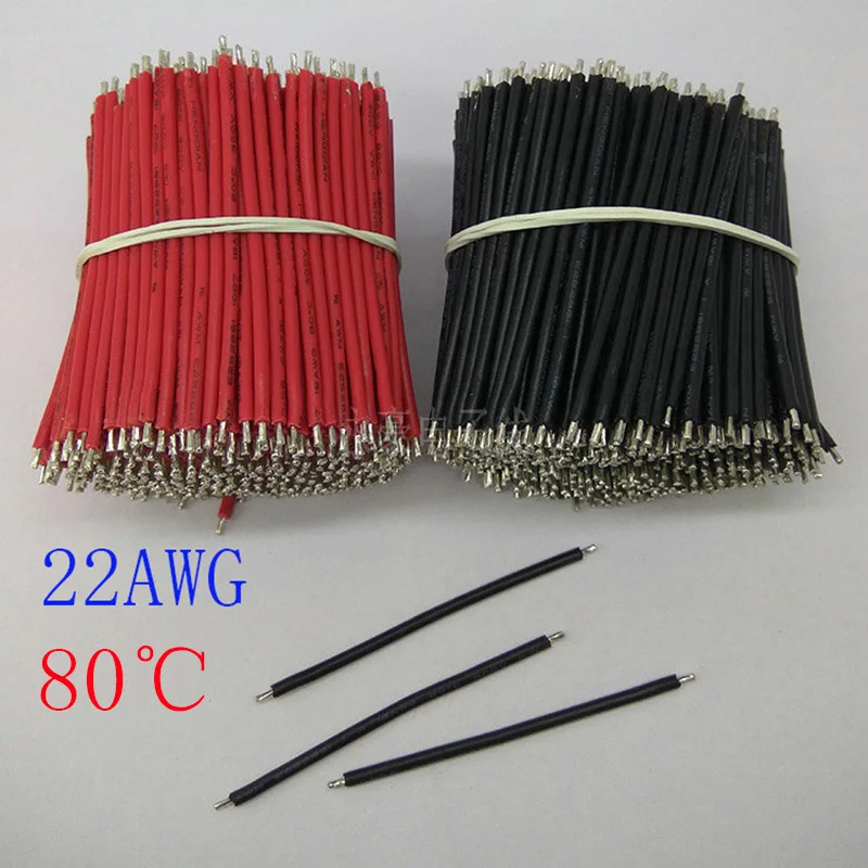 1000/шт. 22AWG 80 мм черный и красный оловянный электронный провод градусов