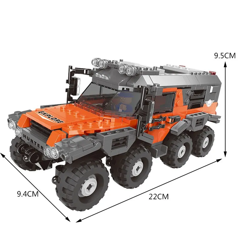 Technics Super atv Avtoros Shaman 8x8 ATV-5X Строительные кирпичи горный внедорожный Приключения Siberia Conqueror кирпич игрушки подарки