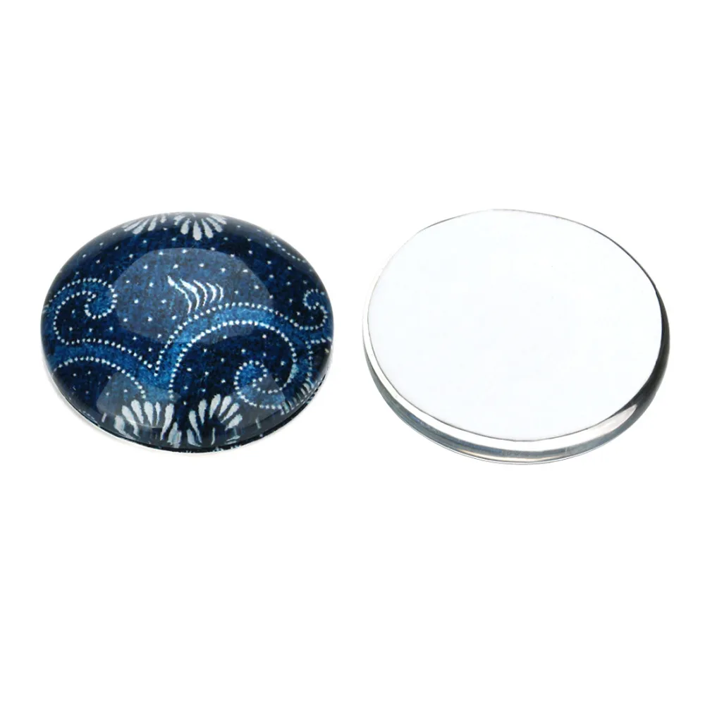 10/12/14/18/20/25/30/35mm Mixed Style Blue Black Flower Glass Cabochon Dome Jewelry Finding Cameo Earring Settings 20pcs/lot | Украшения и