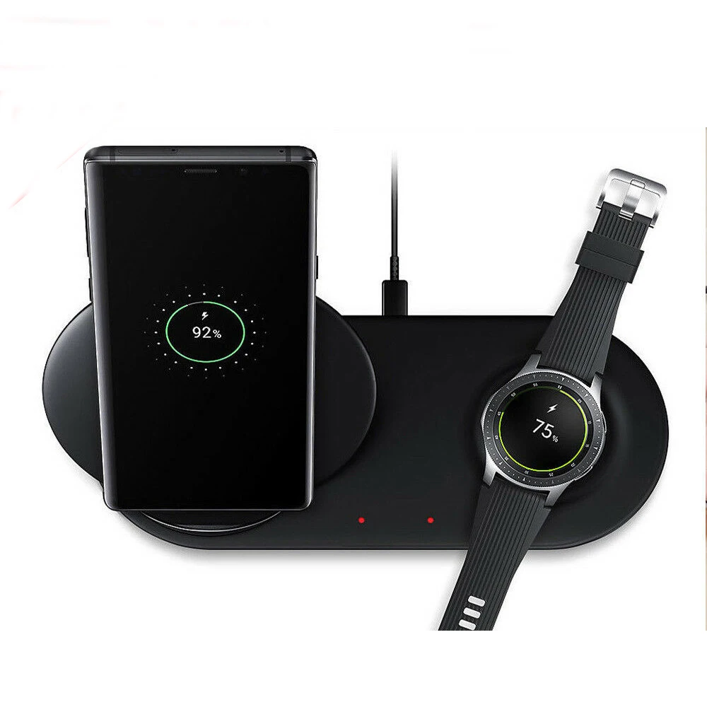 Быстрое беспроводное зарядное устройство Qi для Samsung Galaxy S9 S8 Gear S3 Watch Pad и держатель