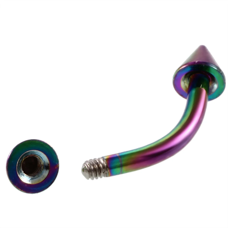 2 шт./лот стальные 16 г Шариковые и шпильки для пирсинга бровей изогнутая штанга