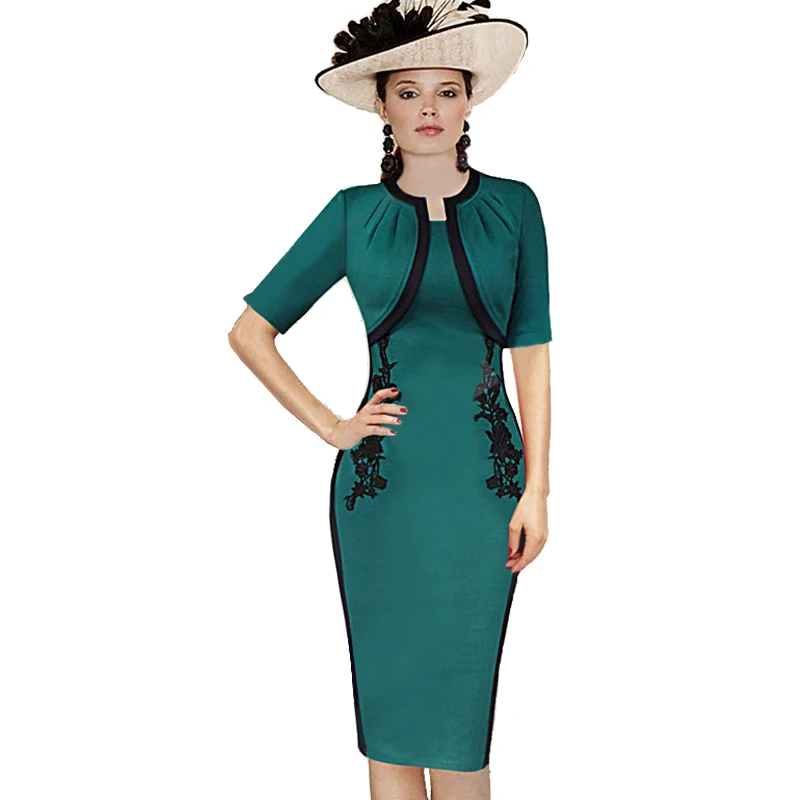 Новое поступление 2015 винтажное платье с цветочной вышивкой имитацией двух