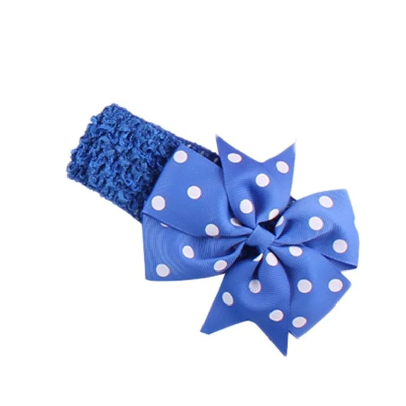 Повязка для волос девочек детская эластичная повязка в горошек с цветами |