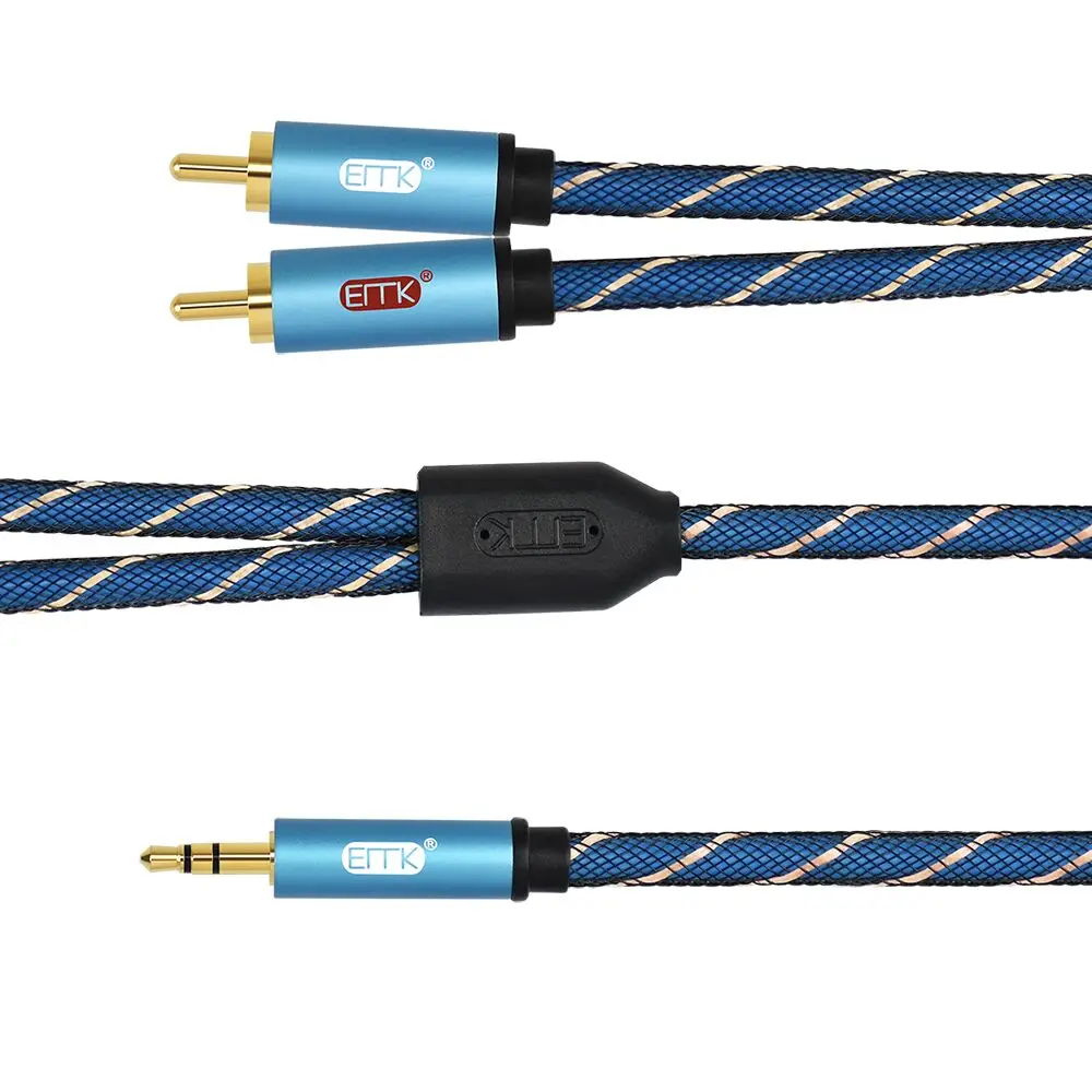 Кабель EMK 2 RCA на 3 5 мм внешний кабель jack аудиоразъем 1 м для театра телефона