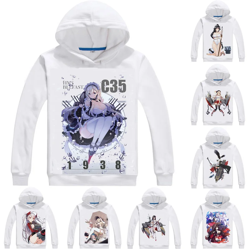 Azur Lane толстовки Для мужчин в стиле хип хоп с рисунком из Аниме Толстовка корабль