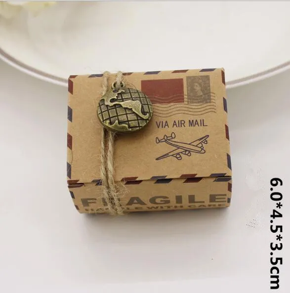 free shipping 6*4.5*3.5 cm VIA AIR mail box item craft paper party candy boxes for bridal shower ZJ16 | Дом и сад